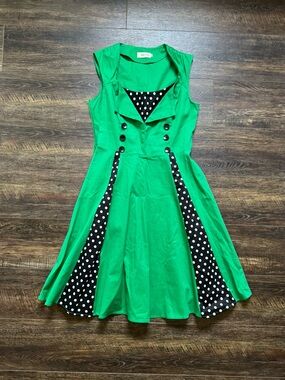 Vintage Style Green Dress M